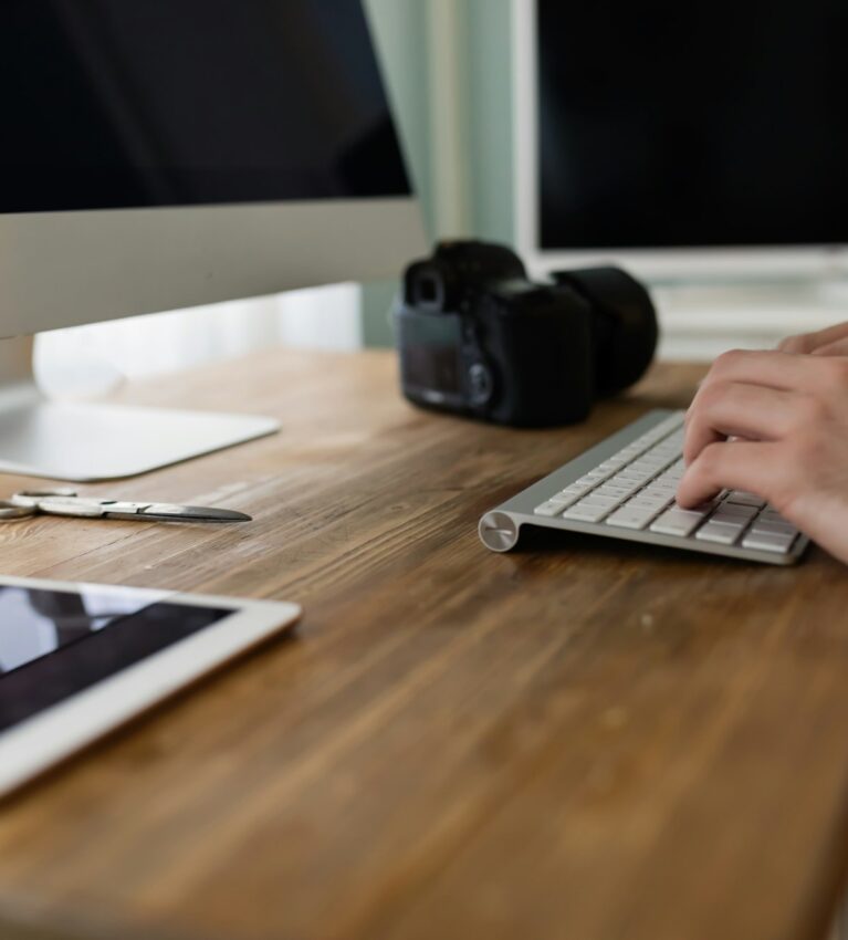 Close-up picture of professional designing home office